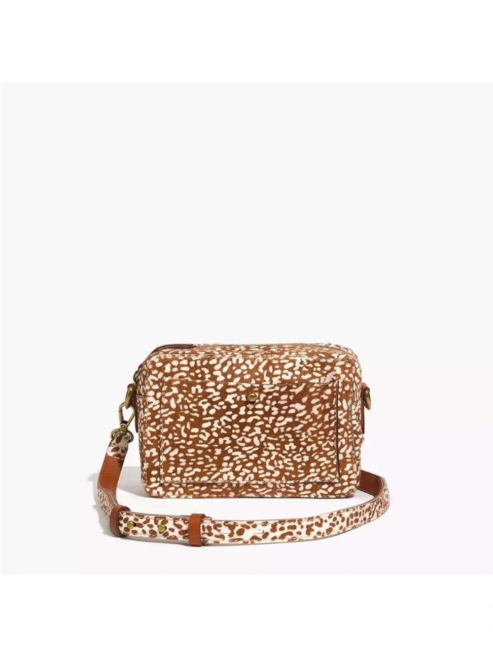 Madewell The Transport Camera Bag: Animal Spot Calf Hair Edition